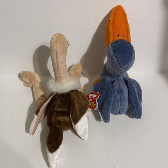 Retired Vintage Ty Beanie Babies Set Stretch And Scoop Dated 1996 & 1997 - Picture 2 of 9